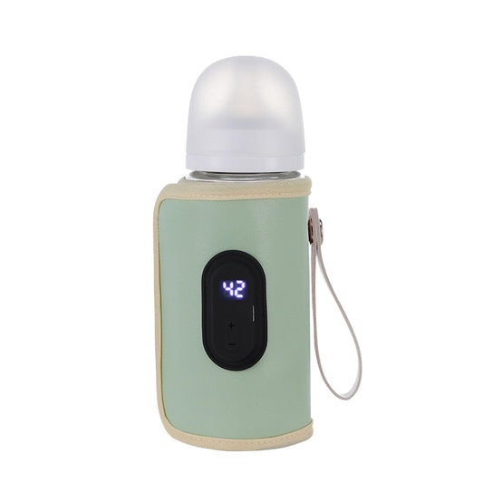 Calentador de Biberones ZONV Verde con Funda Térmica Portátil USB y Pantalla Digital