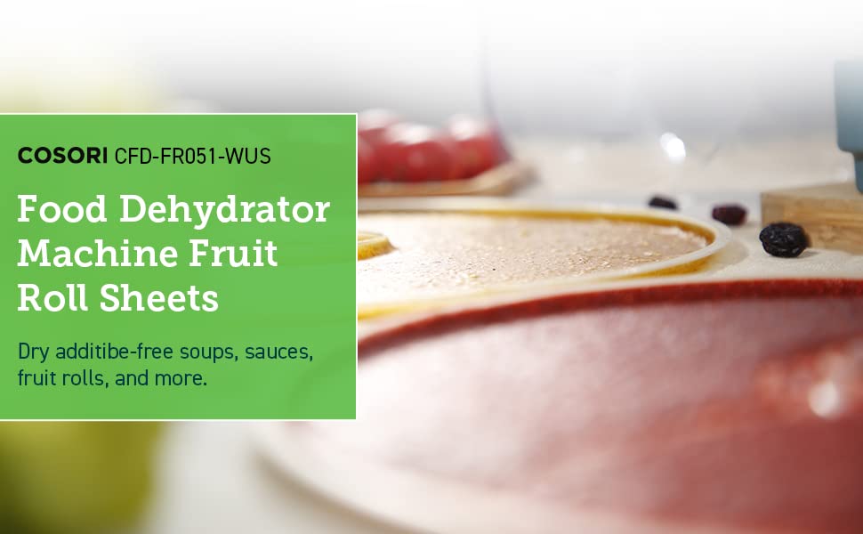 COSORI - Accesorios para deshidratadores de alimentos, hojas de piel de frutas para 5 bandejas CFD-N051-W, sin BPA, CFD-FR051-WUS, paquete de 2