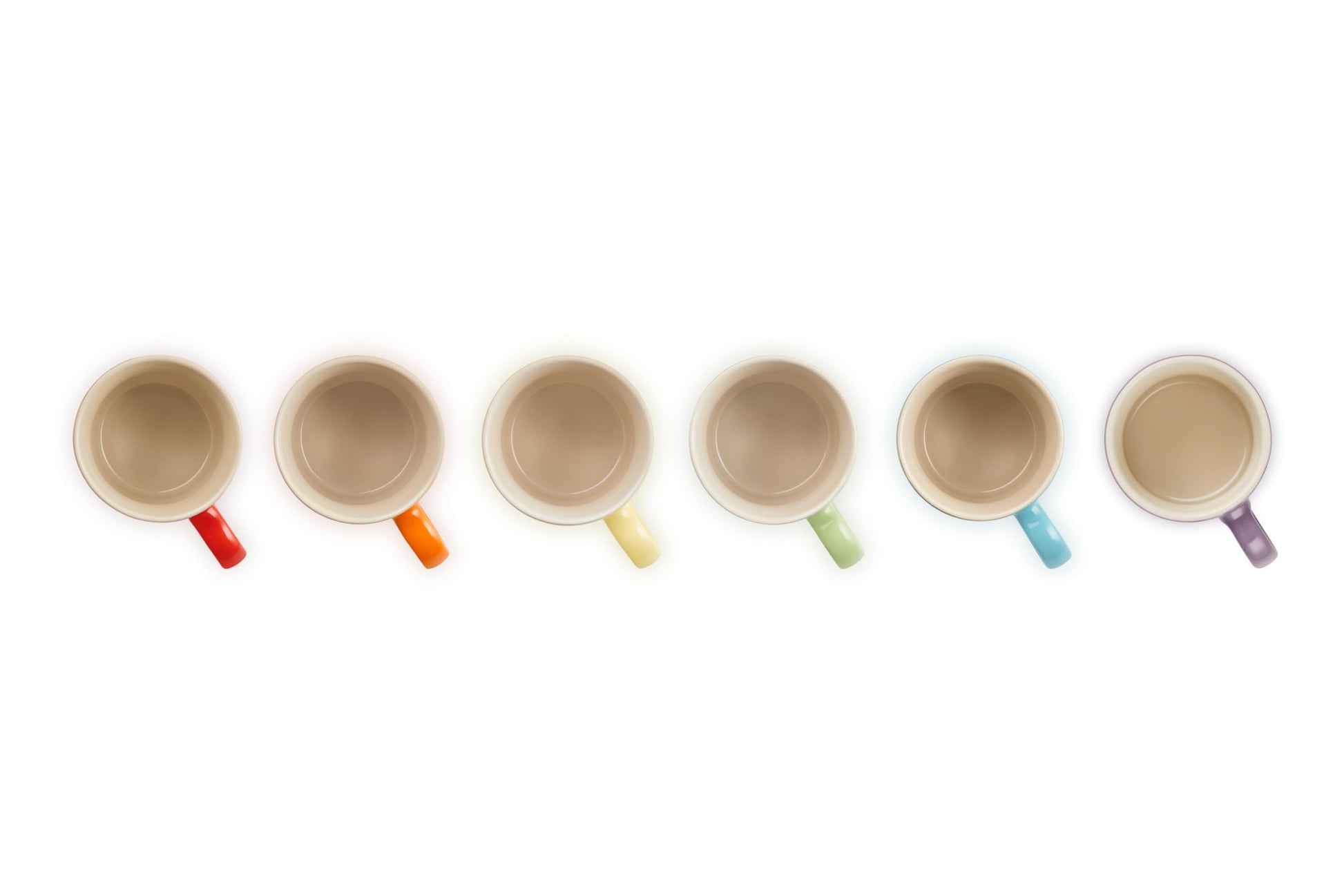 Le Creuset 79114108359030 - Juego de 6 tazas de café con texto en inglés Rainbow