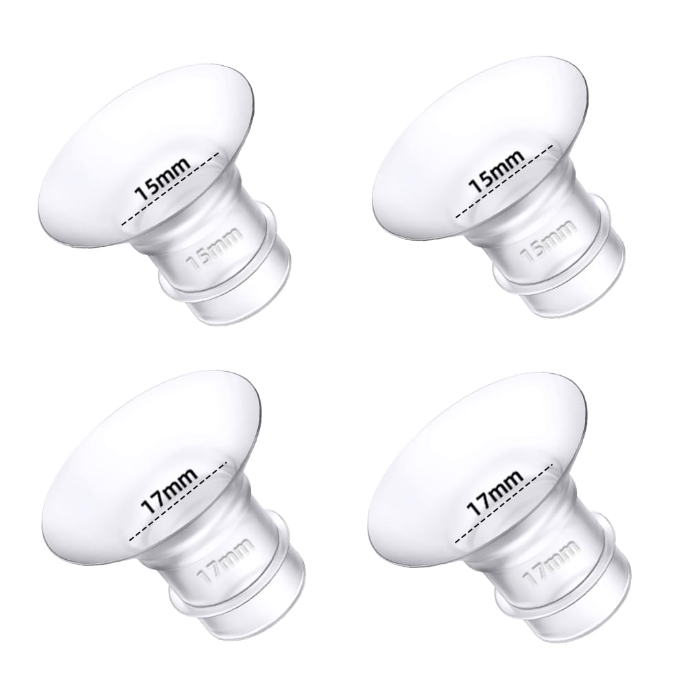 Insertos de brida de 15 mm 17 mm para Medela, Spectra 24 mm escudos/bridas, compatible con TSRETE, CPPSLEE, Momcozy S9/S9Pro/S12/S12Pro, reduce el túnel de pezón de 24 mm hasta 4 piezas