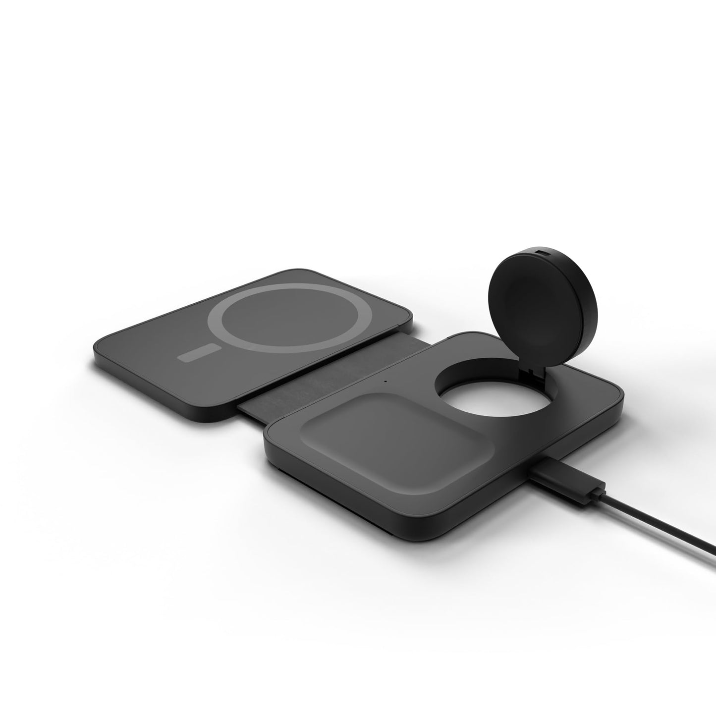 Cargador Inalámbrico Mous Negro 3 en 1 MagSafe Compatible para Múltiples Dispositivos
