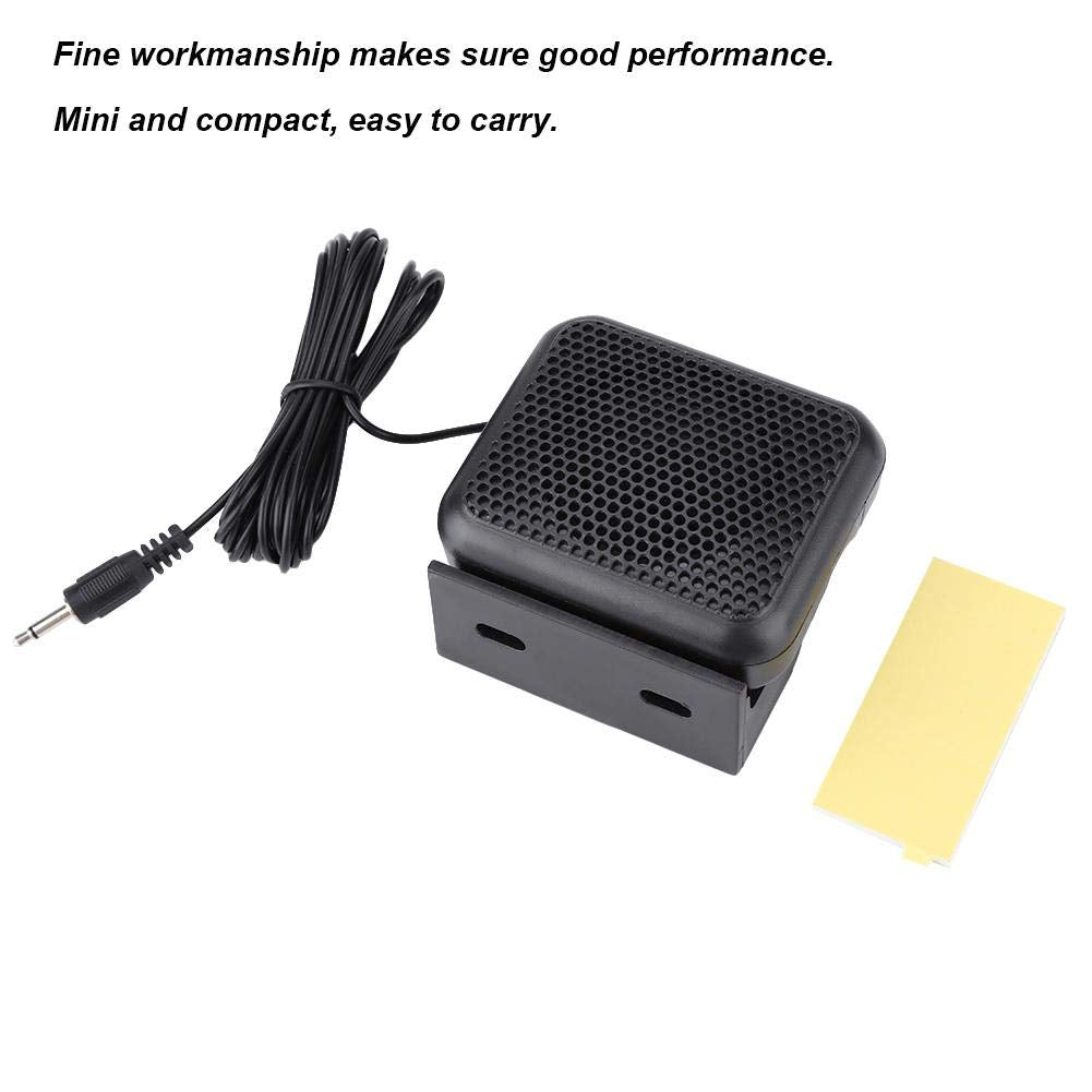 3.5W Bocina con Jack de 3.5 mm para Radios de Automóvil Ham, Mini Bocina Externo NSP-100 Radio Móvil, Sonido Estéreo, Cable de 4 Metros, Bocina Portátil Ajustable