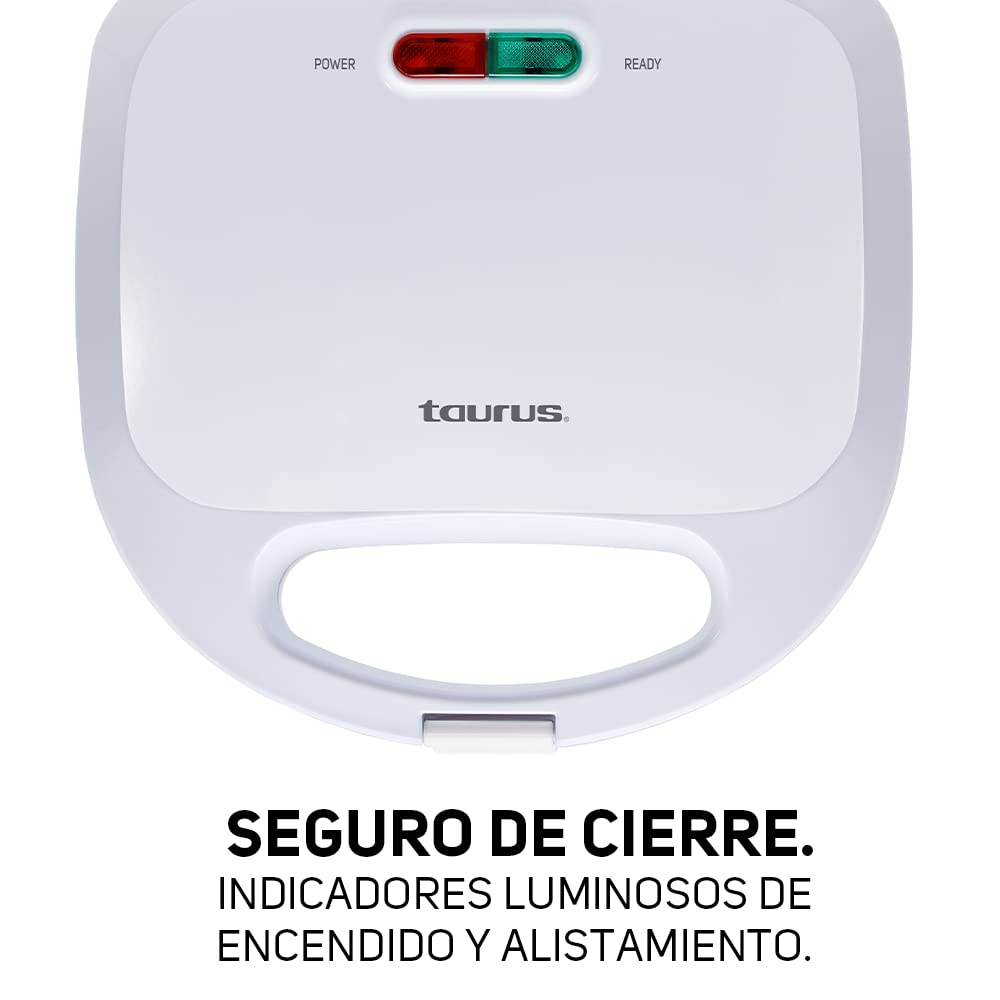 Sandwichera Taurus Lanche Max Negra Compacta con Almacenaje Vertical y Capacidad para 2 Sandwiches