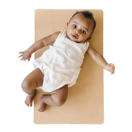 Leather Baby Diaper Changing Mat - Portable, Wipeable & Reusable Pad Liner - Large Size - Premium Quality by Cairn Co.