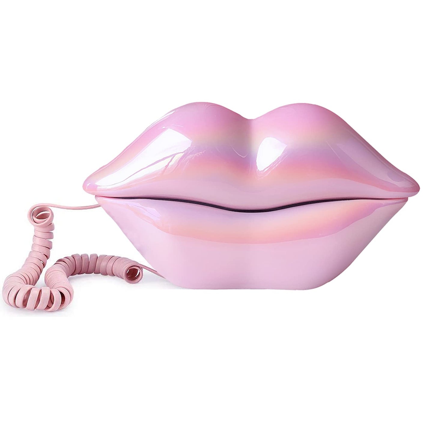 TelPal - Teléfonos fijos con cable para el hogar, divertido regalo de teléfono labial, boca con cable, teléfono fijo real, hogar, oficina, teléfono, decoración de muebles