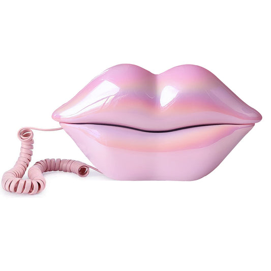 TelPal - Teléfonos fijos con cable para el hogar, divertido regalo de teléfono labial, boca con cable, teléfono fijo real, hogar, oficina, teléfono, decoración de muebles