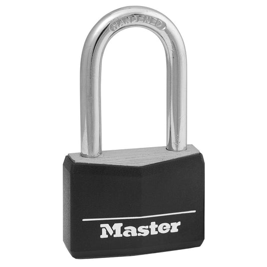 Candado de Latón Macizo Master Lock Negro con Shackle de 4 cm