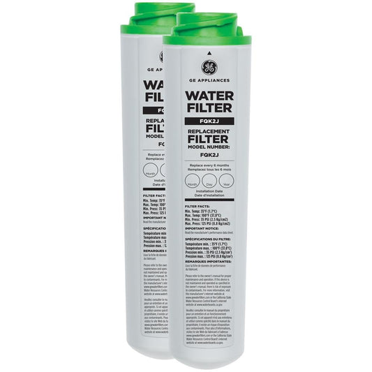 GE FQK2J Filtros de repuesto de agua potable de flujo doble