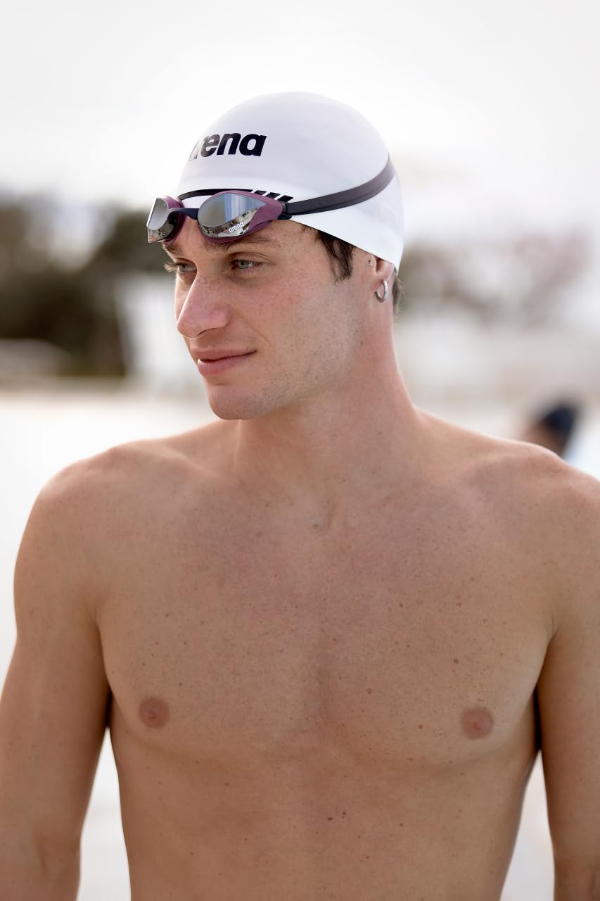 Anteojos de Natación Arena Plateado Negro Antivaho Lentes de Espejo para Hombre y Mujer