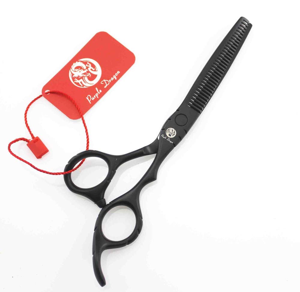 Tijeras de Peluquería Profesional de 15,24 cm con Bolsa, Acero Inoxidable, Negro, 13.97 cm