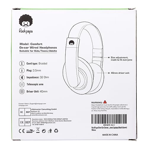 Audífonos Stereo Over-Ear RockPapa Negro ROCK0856