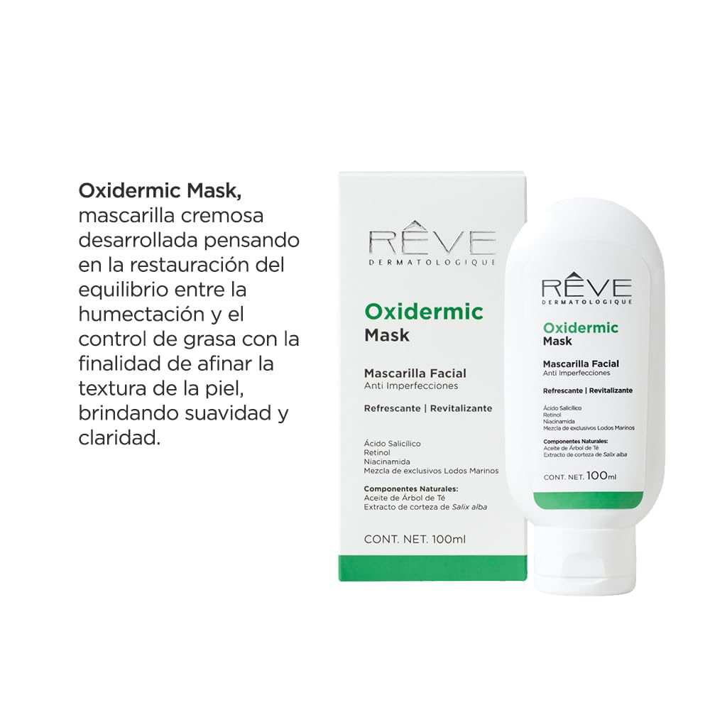 Reve Dermatologique | Oxidermic Mask - Mascarilla Facial Anti Imperfecciones – Humectación- Control de grasa - – 100 ml