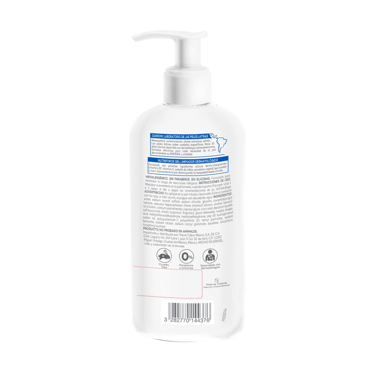 Darrow Nutriforce, Gel de Ducha Limpiador, Piel Seca, 240ml