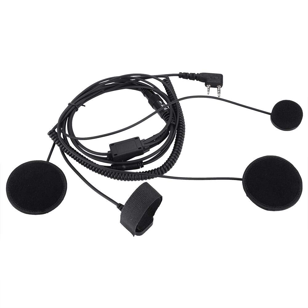 Diyeeni Casco de Motocicleta Intercom Auriculares con micrófono PPT Altavoces Conector K, Auriculares con cancelación de Ruido, compatibles con con con HYT Walkie Talkie