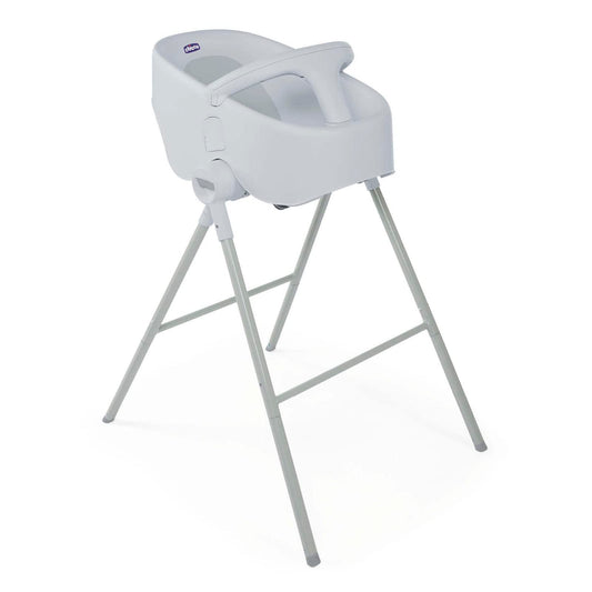 CHICCO, Bañera alta para Bebé Bubble Nest, Color Gris. Función 2 en 1 con doble modalidad. Compatible con tinas y regaderas, ideal para bebés de 0 a 12 meses de edad. Diseño en silla con T de seguridad para uso dentro de la bañera.