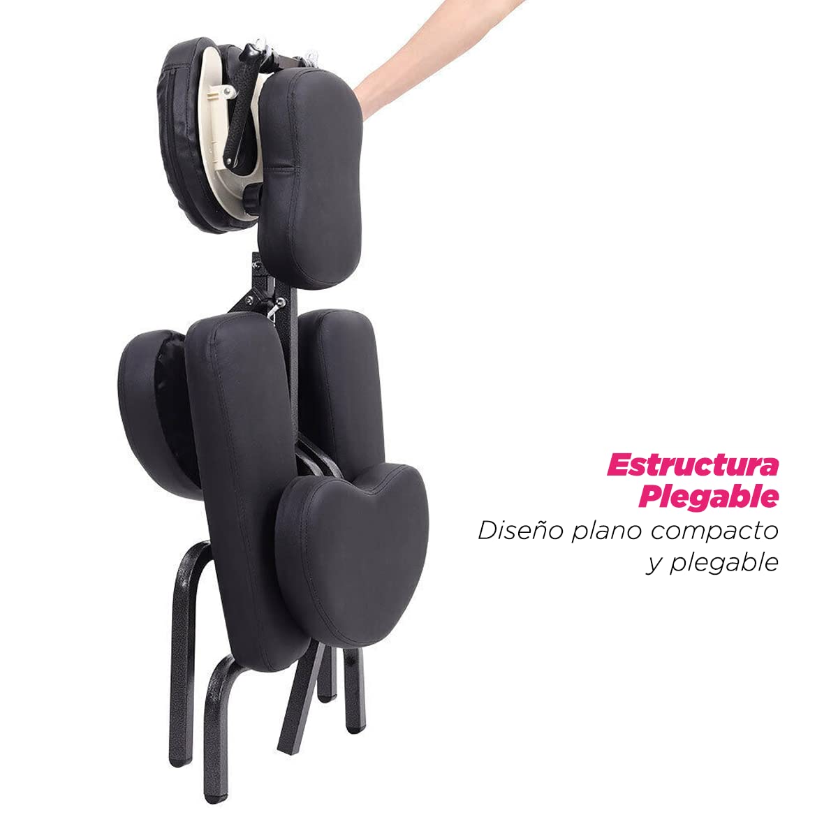 Silla de Masaje VANLIG Negro Shiatsu SPA Plegable y Ajustable para Relajación Antiestrés
