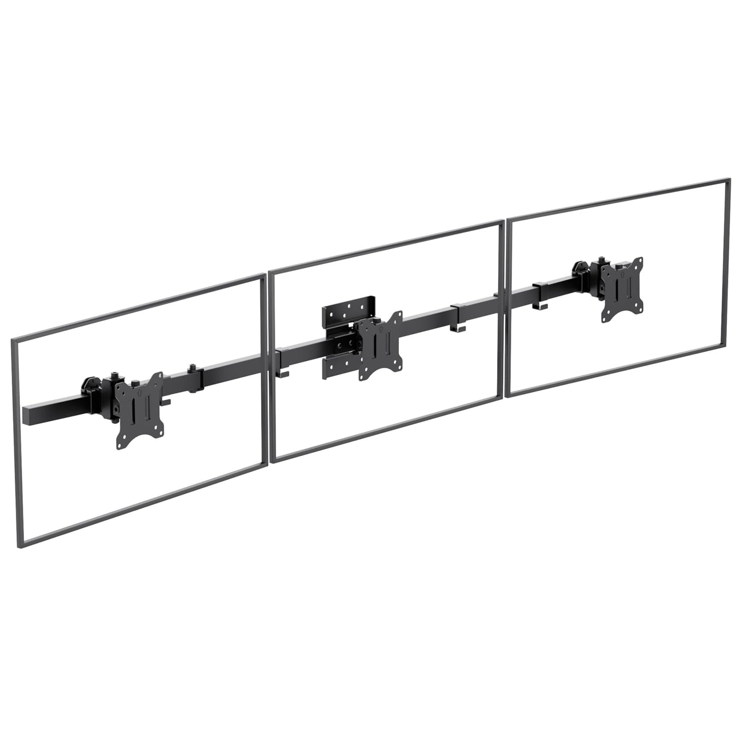 Soporte para Monitor WALI Negro con Brazo Triple e Inclinación para 3 Pantallas de 17 a 32 Pulgadas