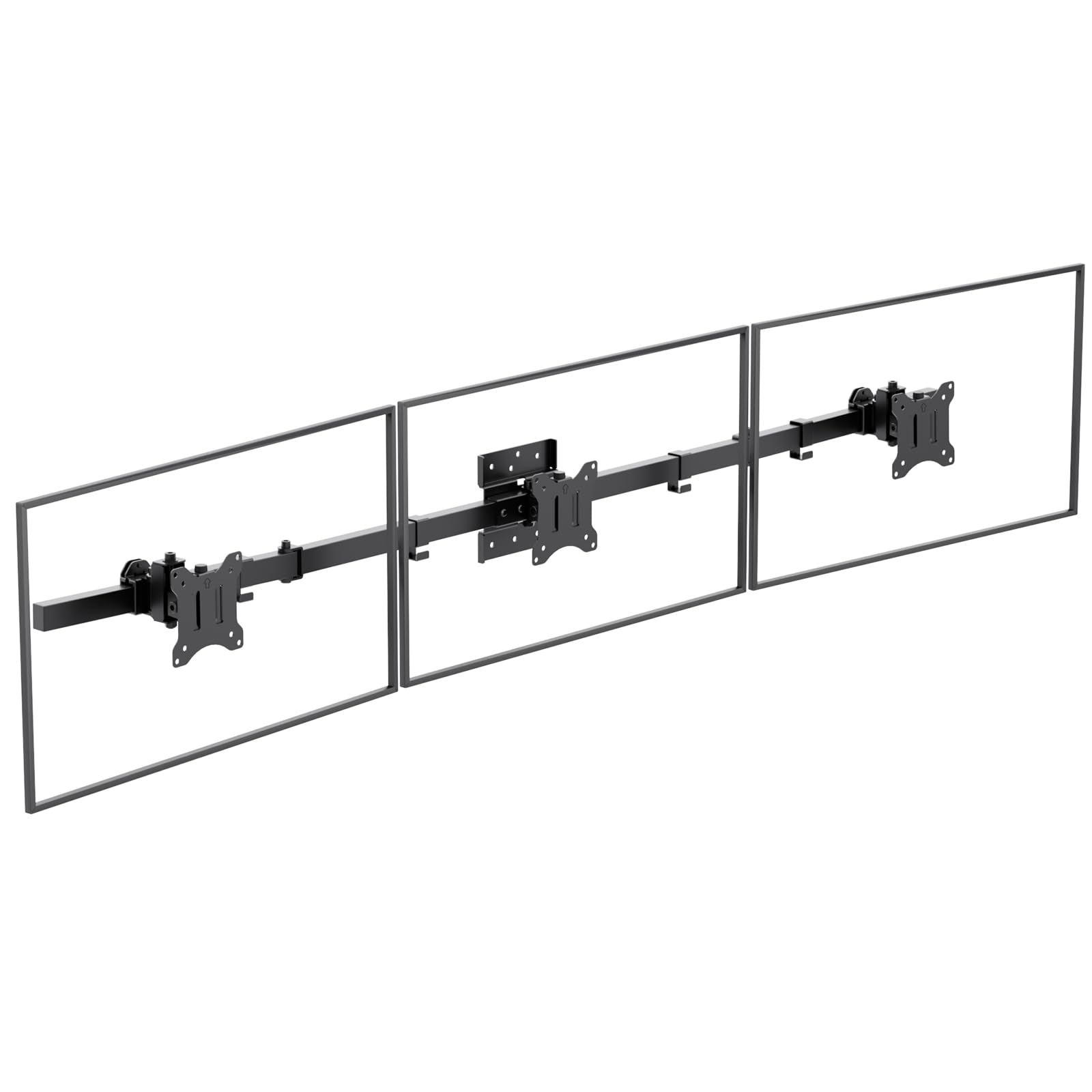 Soporte para Monitor WALI Negro con Brazo Triple e Inclinación para 3 Pantallas de 17 a 32 Pulgadas