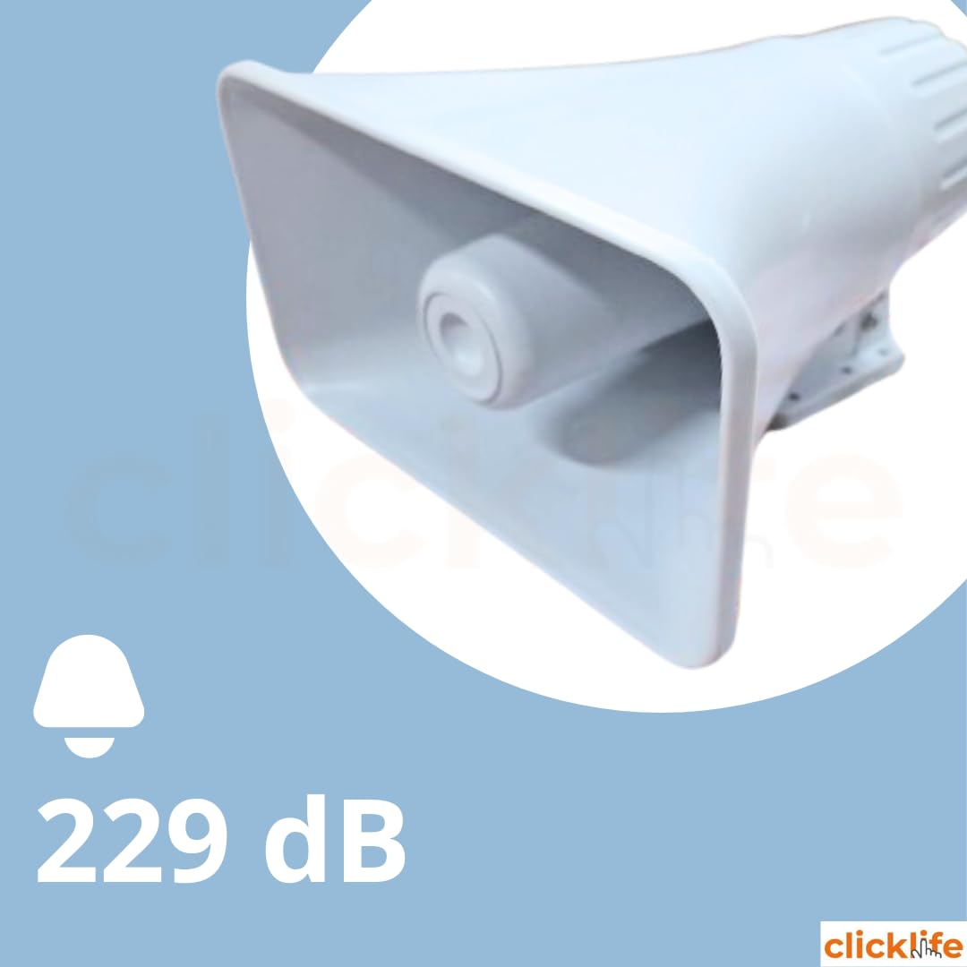 Clicklife Sirena Alarma WiFi Exterior 30W Inalámbrica, Control Remoto a través de Smart Life, Compatible con Alexa y Google Home, Ideal para Seguridad en Hogares y Negocios, Fácil Instalación y Uso