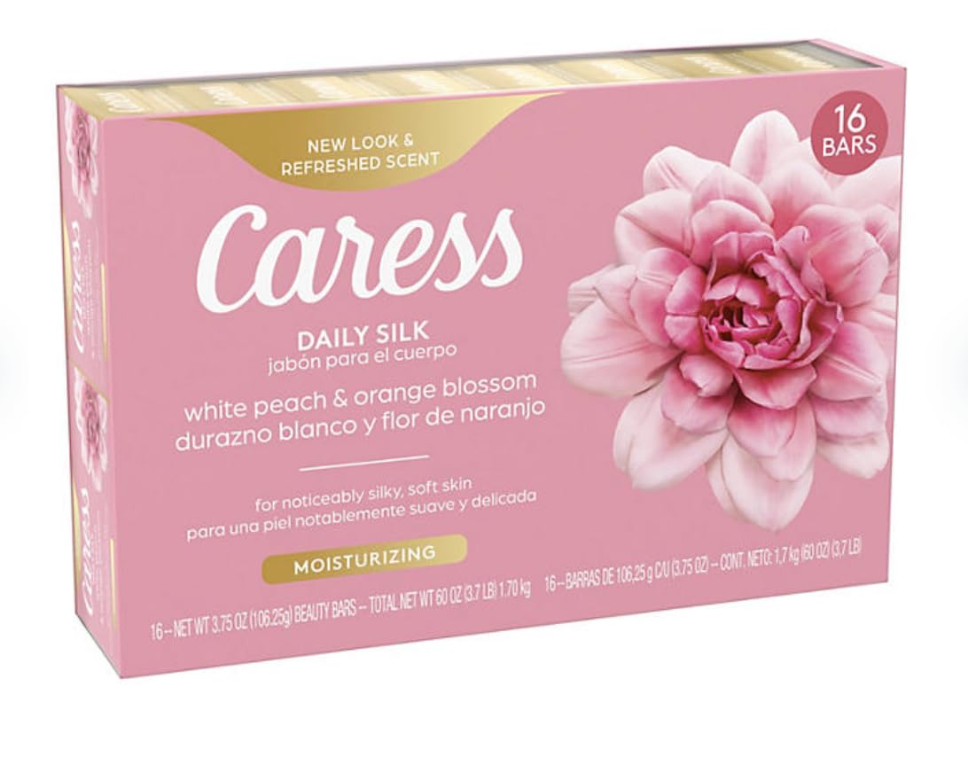 Caress Jabón Corporal en Barra con Durazno y Flor de Naranjo, Caress, 16 piezas