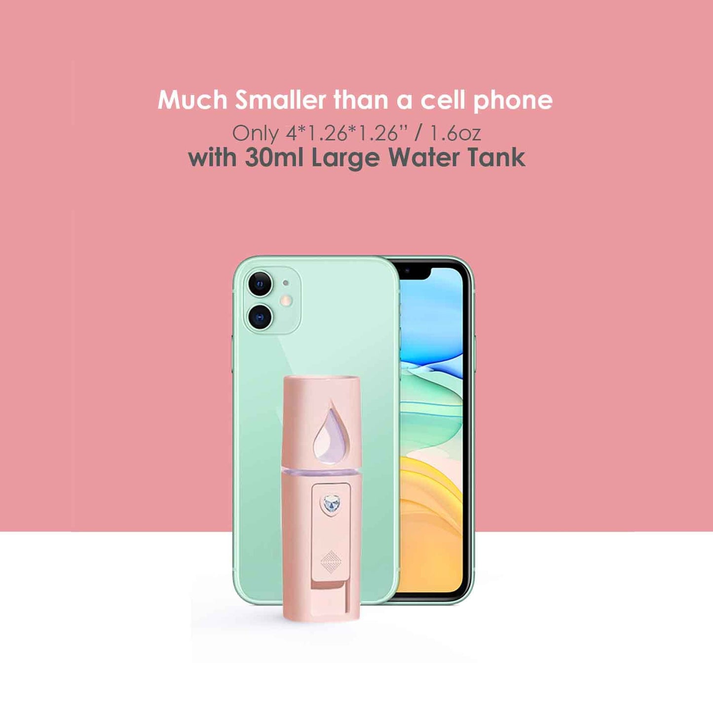 GIVERARE 2 Paquete Nano Vaporizador Facial, Práctico Mini Mister Con Espejo, Rociador de Niebla Recargable Usb, Tanque de Agua Visual Hidratante E Hidratante para Rostro, Maquillaje, Cuidado de La Pie