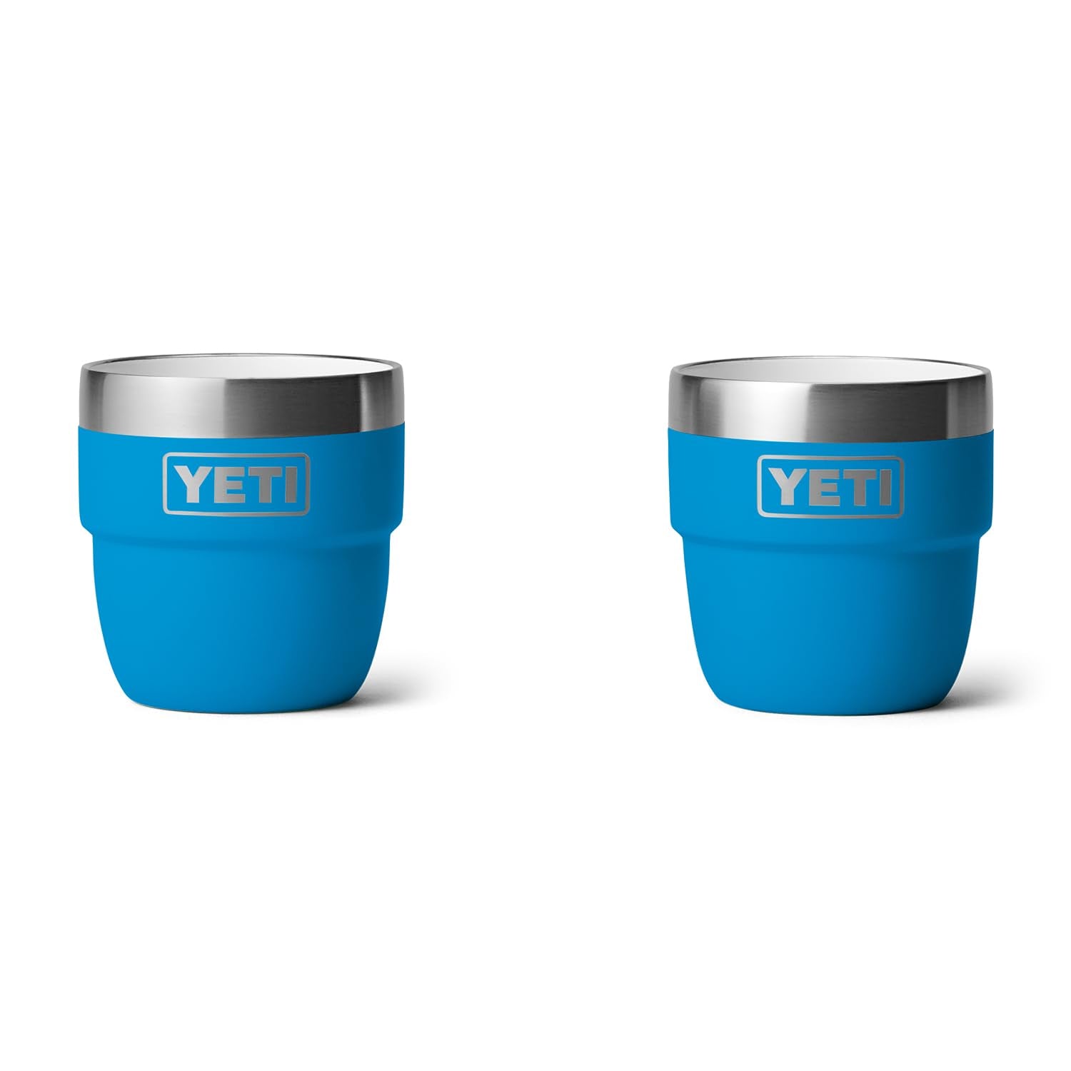 Taza Apilable de Acero Inoxidable YETI Azul Ondulado con Aislamiento al Aspiradora, Paquete de 2 para Café Expreso