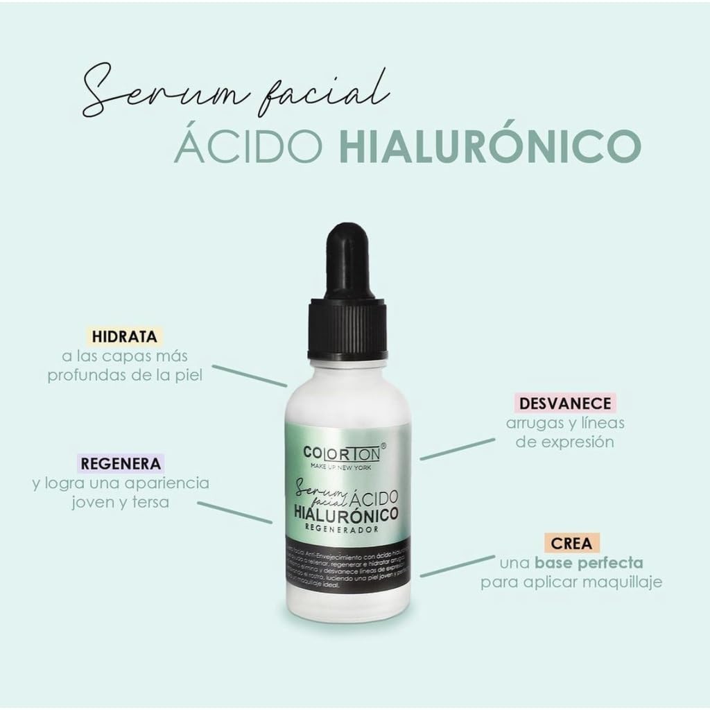 Serum Facial Acido Hialuronico Colorten By Gaero Shop | Kit 2 Piezas| 60 ml | Regenera