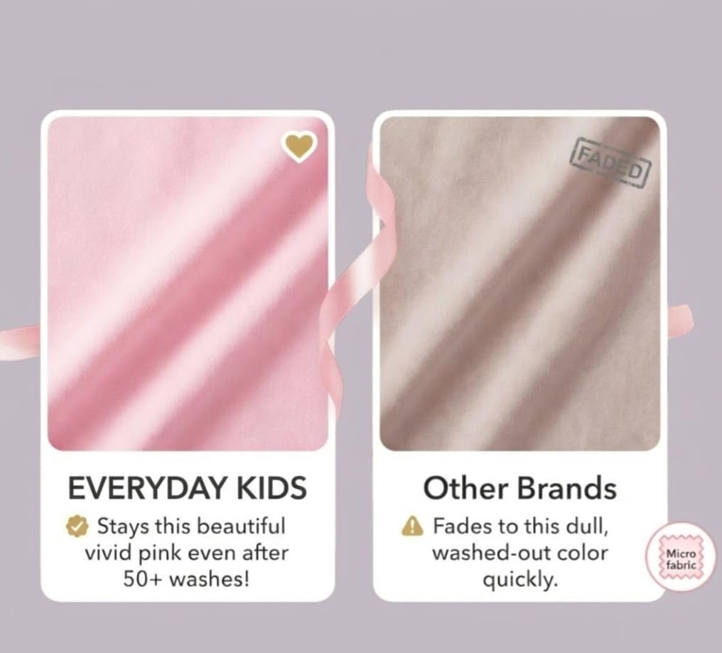 EVERYDAY KIDS - Juego de cama infantil de 4 piezas, incluye edredón, sábana plana, sábana bajera y funda de almohada reversible, color rosa