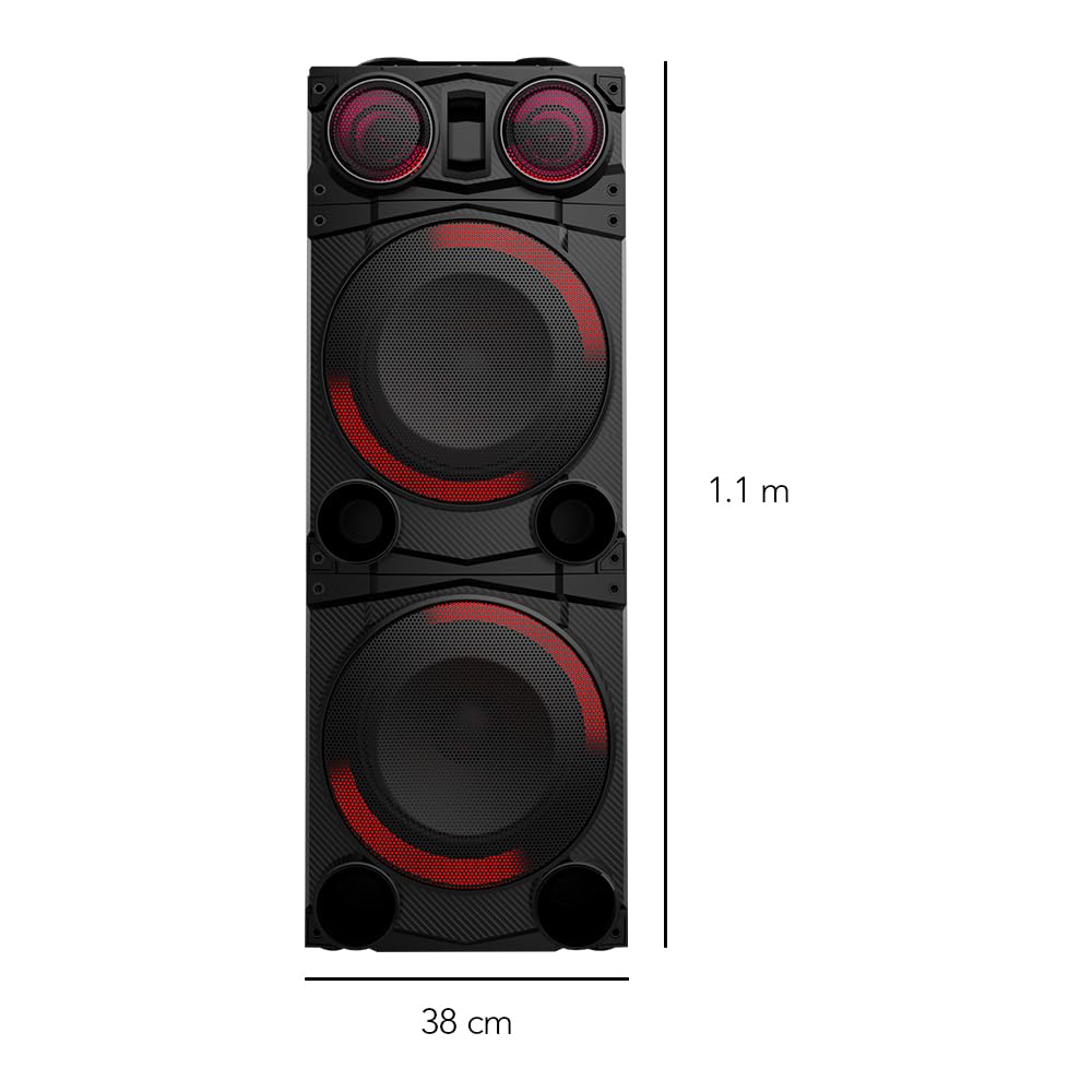 Bocina Bluetooth Aiwa DJ Top Negra con Luces LED y USB para Fiestas y Eventos