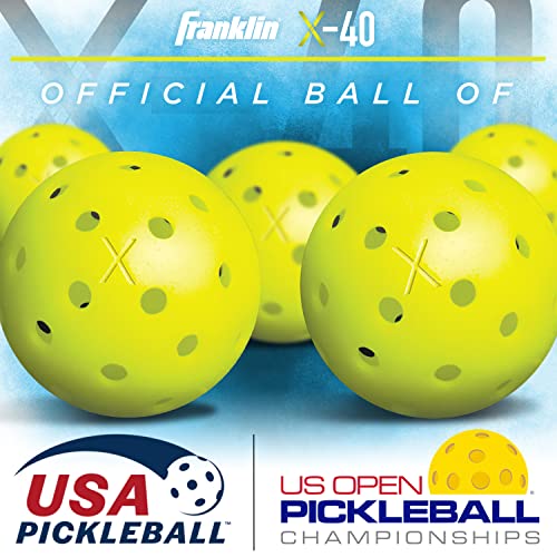 Franklin Sports - Bolas de Pickleball X-40 para Exteriores, aprobadas por Estados Unidos (USAPA) - Paquete de 3 Pickleballs Exteriores - Lava - Bola Abierta de Estados Unidos
