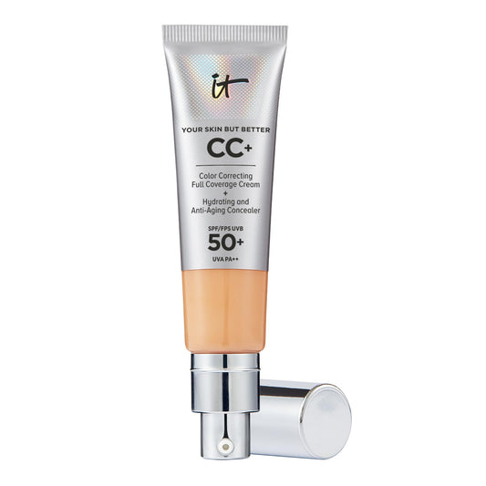 It Cosmetics CC+ Cream FPS 50 Medium Tan, base de maquillaje con FPS 50, 32 ml