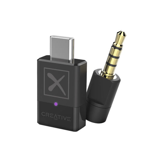 Transmisor de Audio Creative Bluetooth 5.2 Negro con Adaptador aptX y Soporte de Chat de Voz para Dispositivos Múltiples