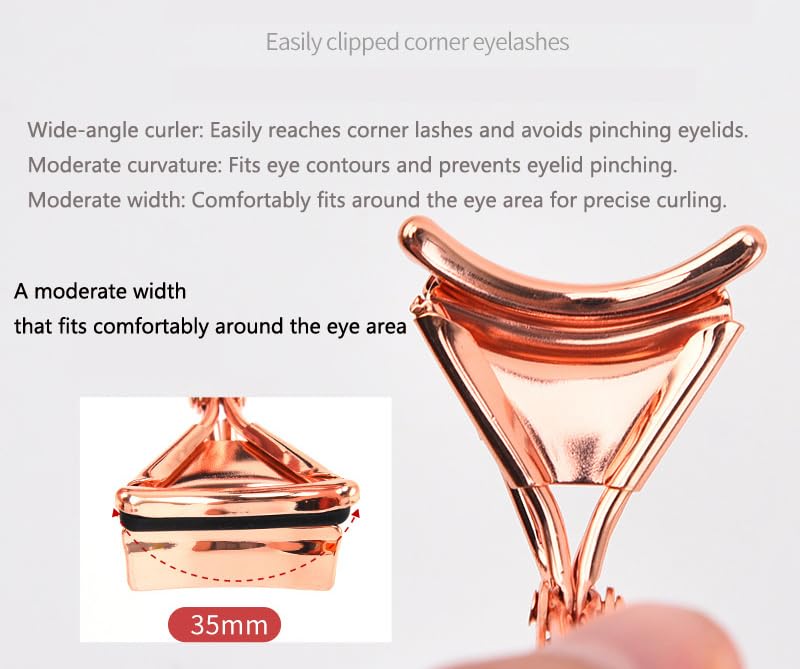 Bestbling Rizador De Pestañas Con Brillantes Diamantes De Imitación: Diseñado Para Lograr Pestañas Rizadas Impresionantes (Rosa) Rosa