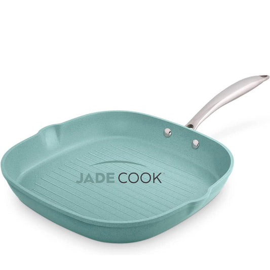 JADECOOK Sartén grill Jade Cook® 28cm CV Directo | Sartén de cocina Antiadherente al estilo asador sin grasa