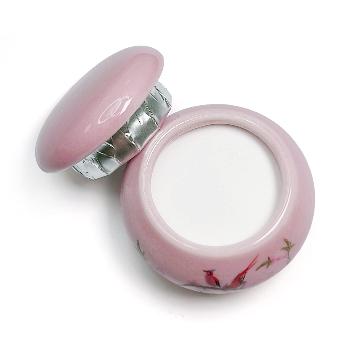 Plato de Porcelana YSHJB008 Rosa con Tapa para Acrílico Líquido de Uñas