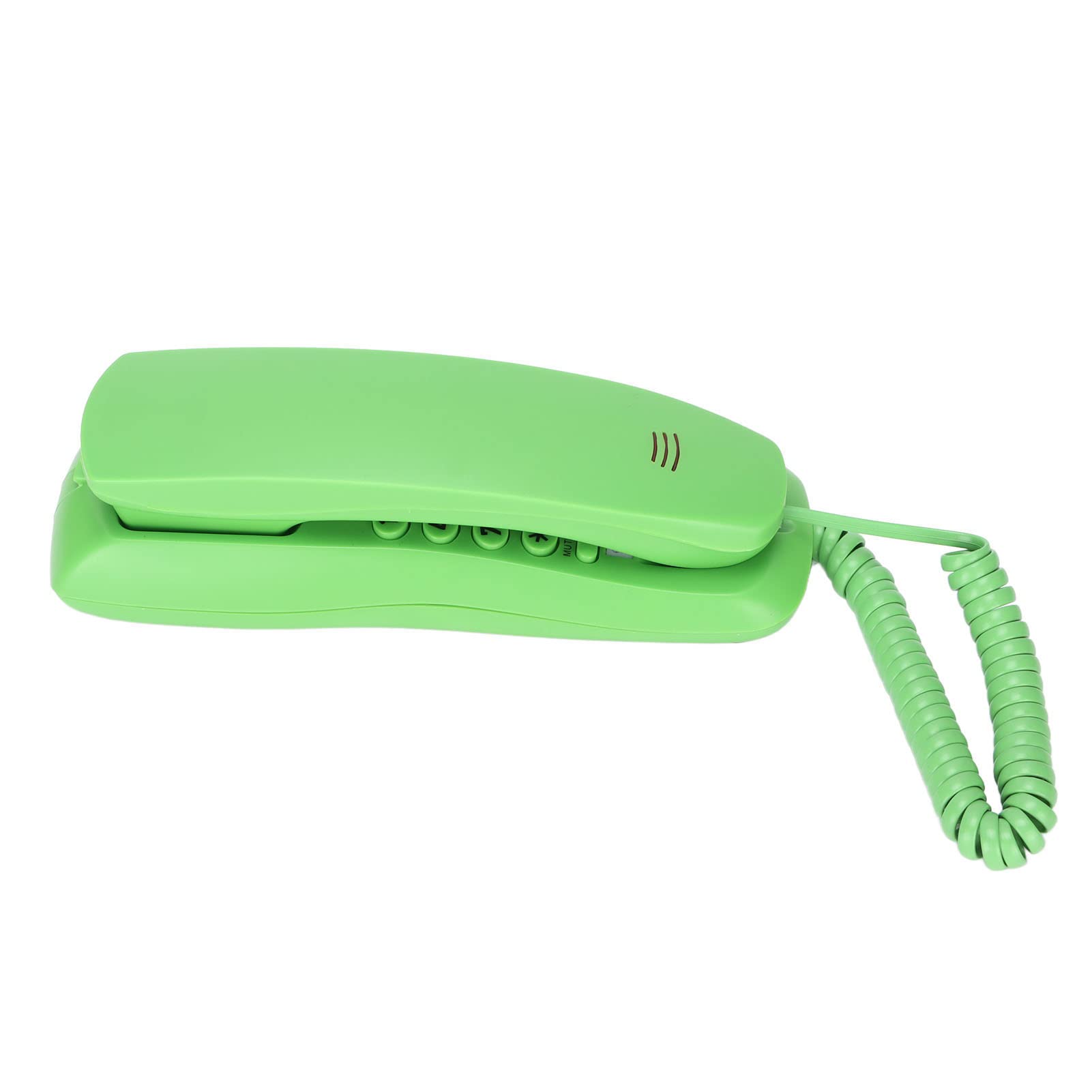 YYOYY Teléfono de Montaje en Pared, Teléfono de Escritorio con Cable, con Función de Silencio/Pausa/Remarcación, Voz de Llamada Clara, Mini Línea Fija Liviana, para Oficina en Casa, Hotel(Verde)