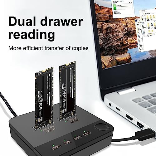 Duplicador SSD M.2 Dpofirs Plata Doble Bahía Tipo C sin Herramientas
