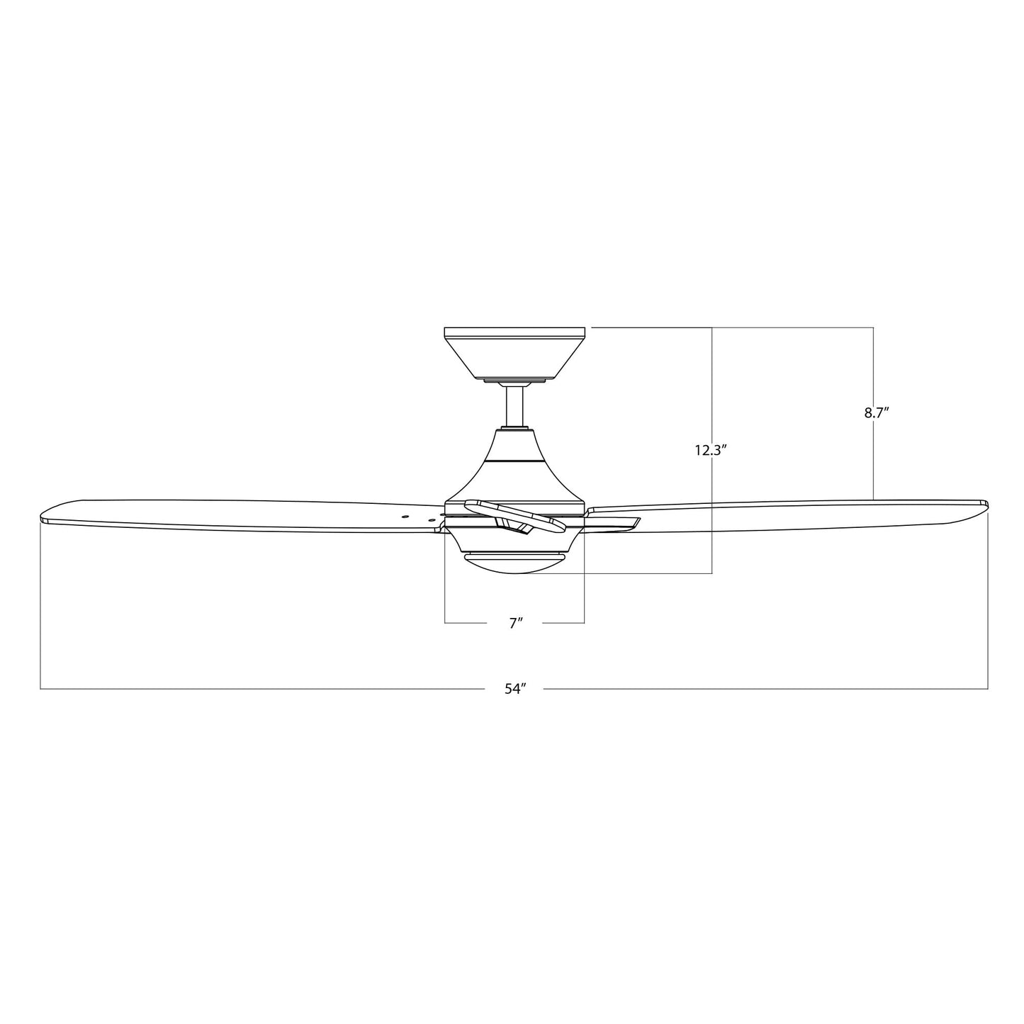 Ventilador de Techo Inteligente WAC Smart Fans Blanco Mate con Kit de Luz LED 3000 K y Control Remoto para Interiores y Exteriores