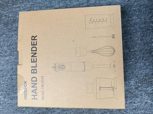 Licuadora de inmersión manual 5 en 1 – Licuadora de mano de 1000 W con motor de cobre, hoja de acero inoxidable, vaso de mezcla, procesador de alimentos, batidor, espumador de leche para batidos, puré