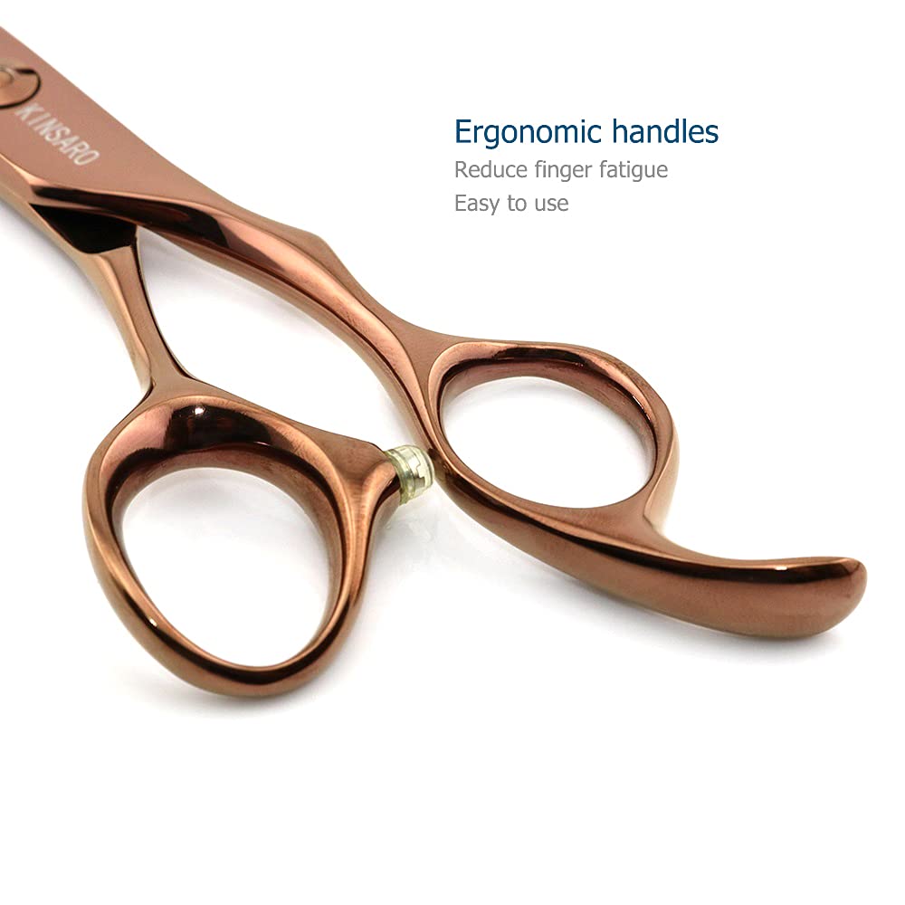 Tijeras de adelgazamiento de aproximadamente 15 cm de largo, tijeras profesionales de peluquería de 440 C con hoja convexa, Kinsaro para peluquería, peluquería o uso doméstico