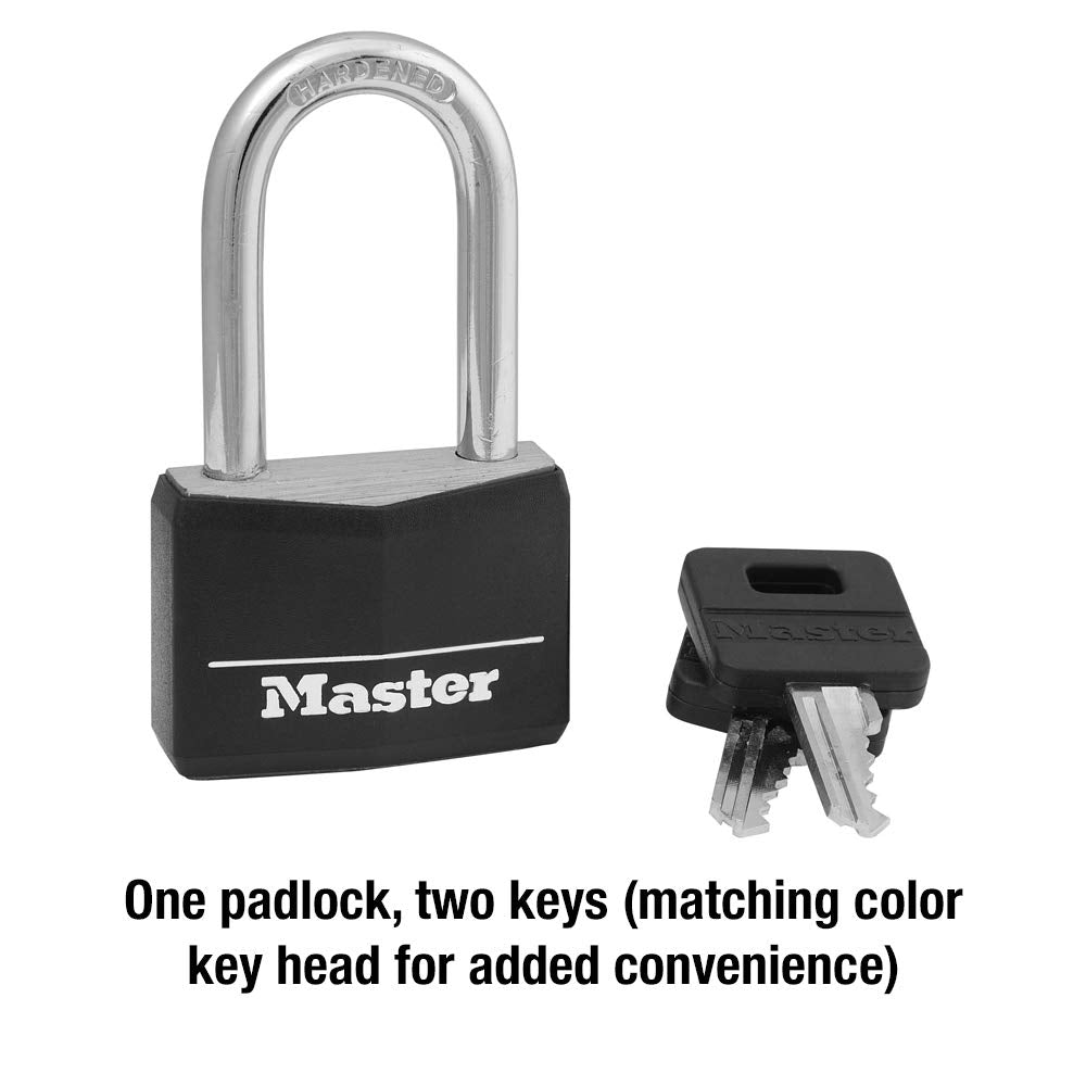 Candado de Latón Macizo Master Lock Negro con Shackle de 4 cm