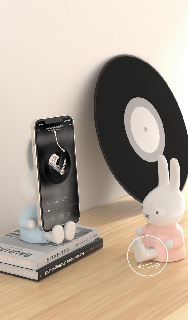 Miffy - Altavoces portátiles con Bluetooth, bonitos altavoces inalámbricos portátiles con sonido estéreo fuerte, micrófono integrado, ranura para tarjeta TF, doble emparejamiento, tiempo de