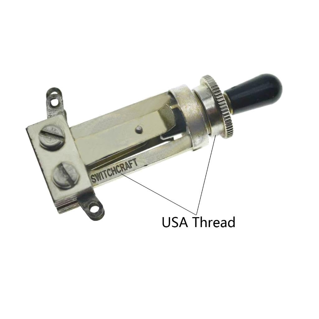 KAISH - Tuerca para interruptor de guitarra (fina, nuez profunda, para Switchcraft en algunas guitarras Gibson, níquel/negro/dorado, 10 unidades), Dorado