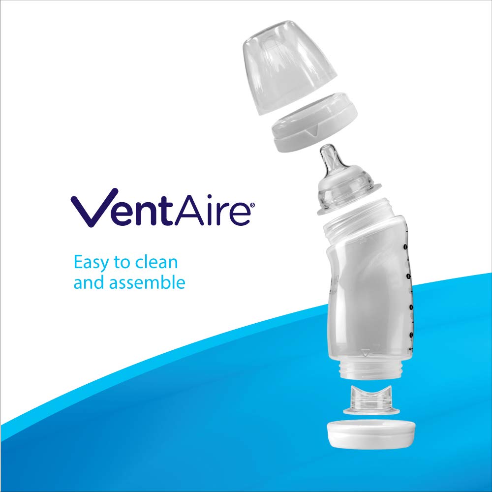 Playtex 3 Pack BPA Free VentAire Wide Bottles, Los colores pueden variar, 266.16ml (9oz)