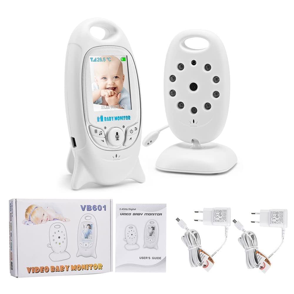 Monitor de Bebé TKMARS Blanco con Cámara y Audio sin WiFi para Nuevas Mamás