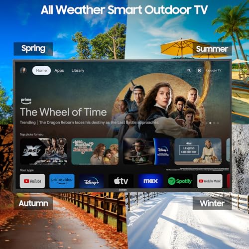 Televisión Inteligente SYLVOX 65 Pulgadas Resistente a la Intemperie 4K para Exteriores