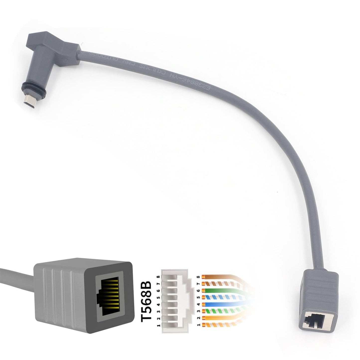 Cable Adaptador Ethernet Zunate Negro a Prueba de Agua para Enrutador