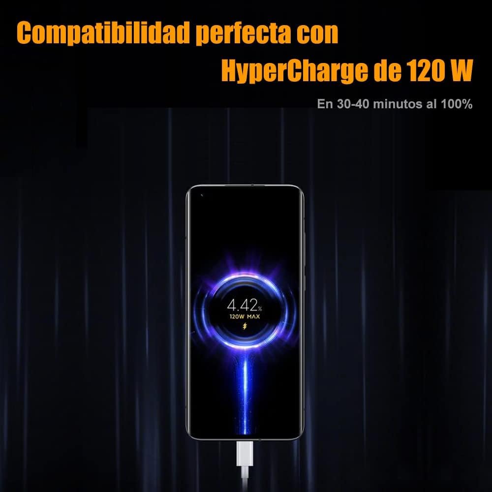 Cable USB C Mornwell Negro 120W HyperCharge 6A para Xiaomi y Redmi