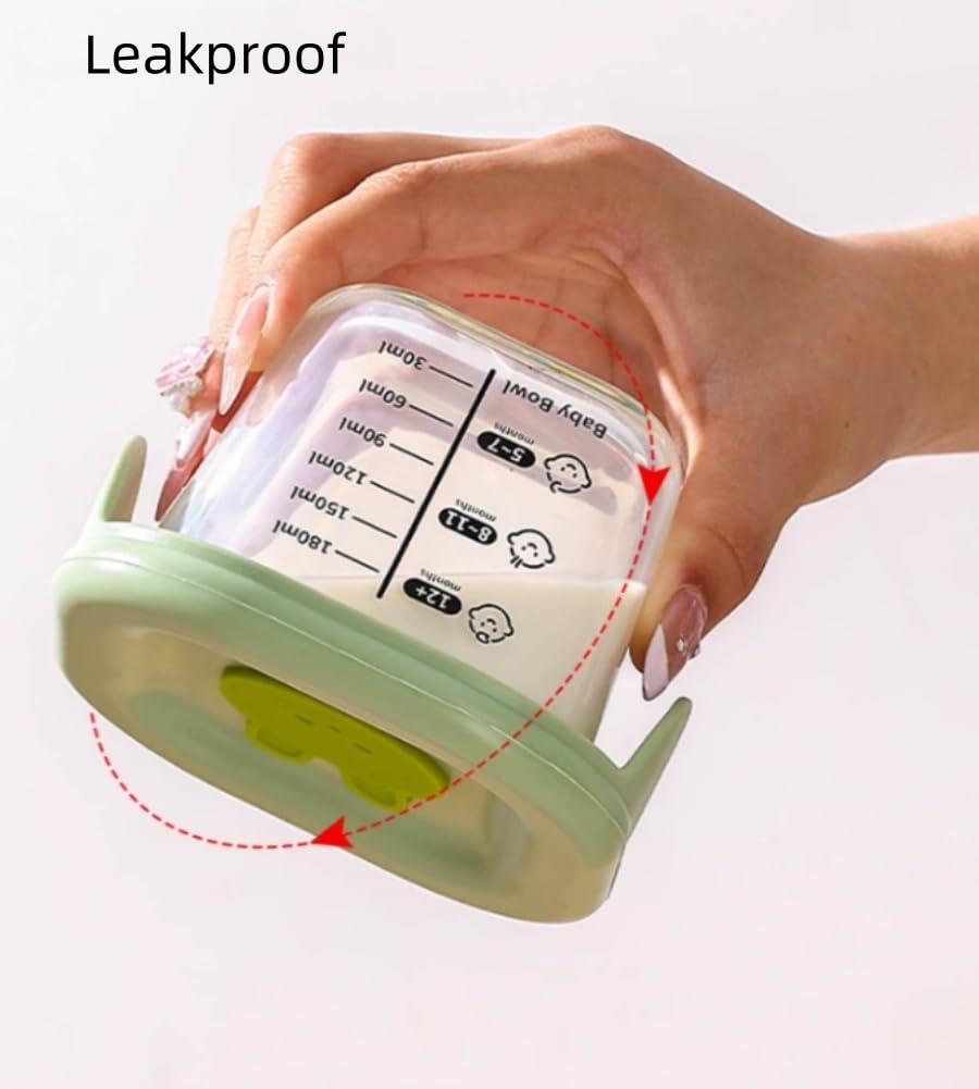 Ivymei Mini recipientes de vidrio con tapas, pequeños tarros de vidrio transparentes para almacenamiento de alimentos con escala para porción de alimentos, salsa para inmersión, aperitivos, yogur