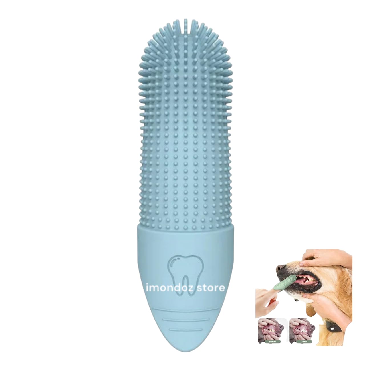 Cepillo de Dientes para Mascota Super Resistente Lavable en Estuche 2 Piezas
